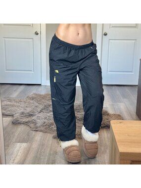 Vintage Y2K Baggy Low Rise Starter Sz S Trackpants Black Lined Training Gym Pant